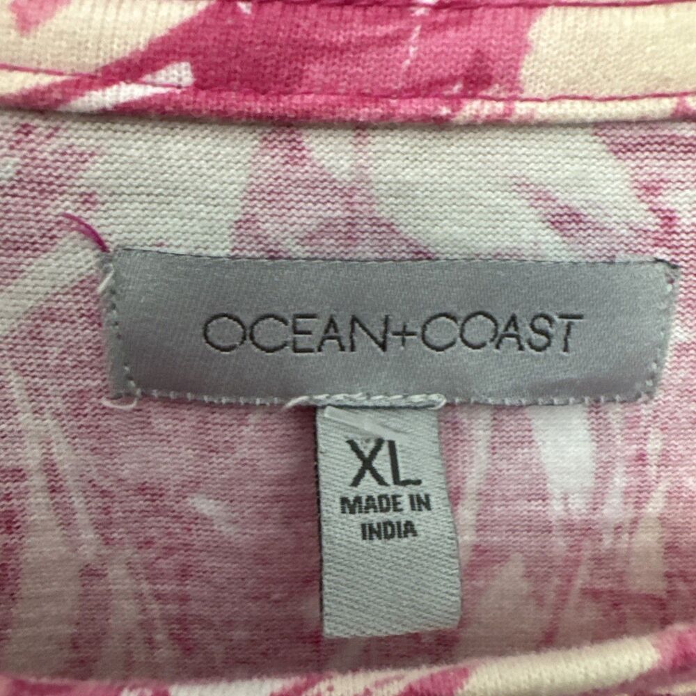 ocean coast xl womens pink white geometric boxy sleeveless - Picture 2 of 7